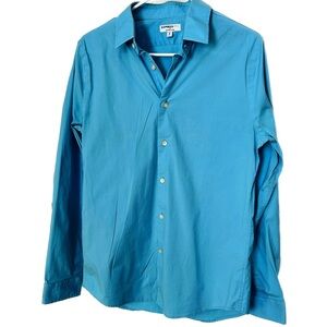 Express Men’s 1MX EXTRA SLIM fit Aqua button down shirt Size Medium
